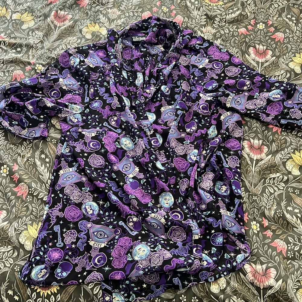 Haunted mansion sheer button up